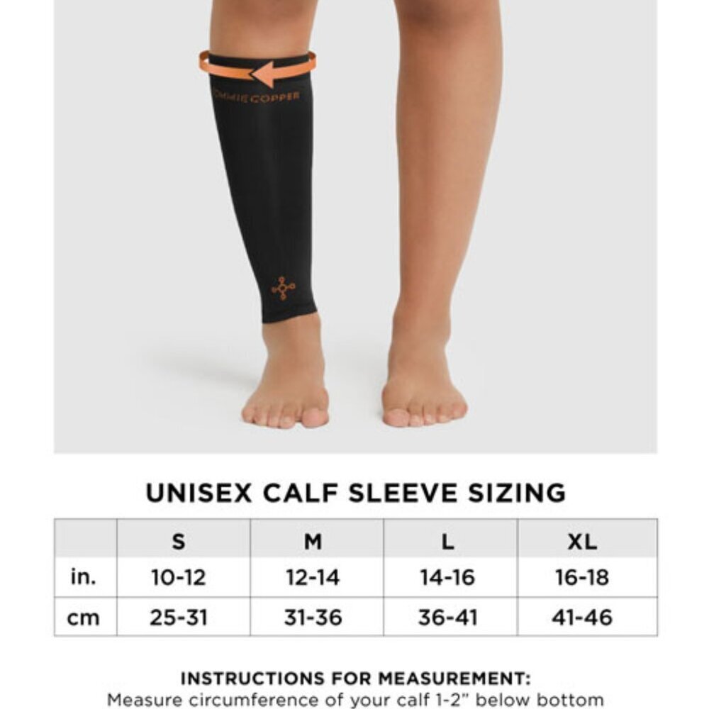 6 Tommie Copper Silver Calf Sleeves Size Small Unisex